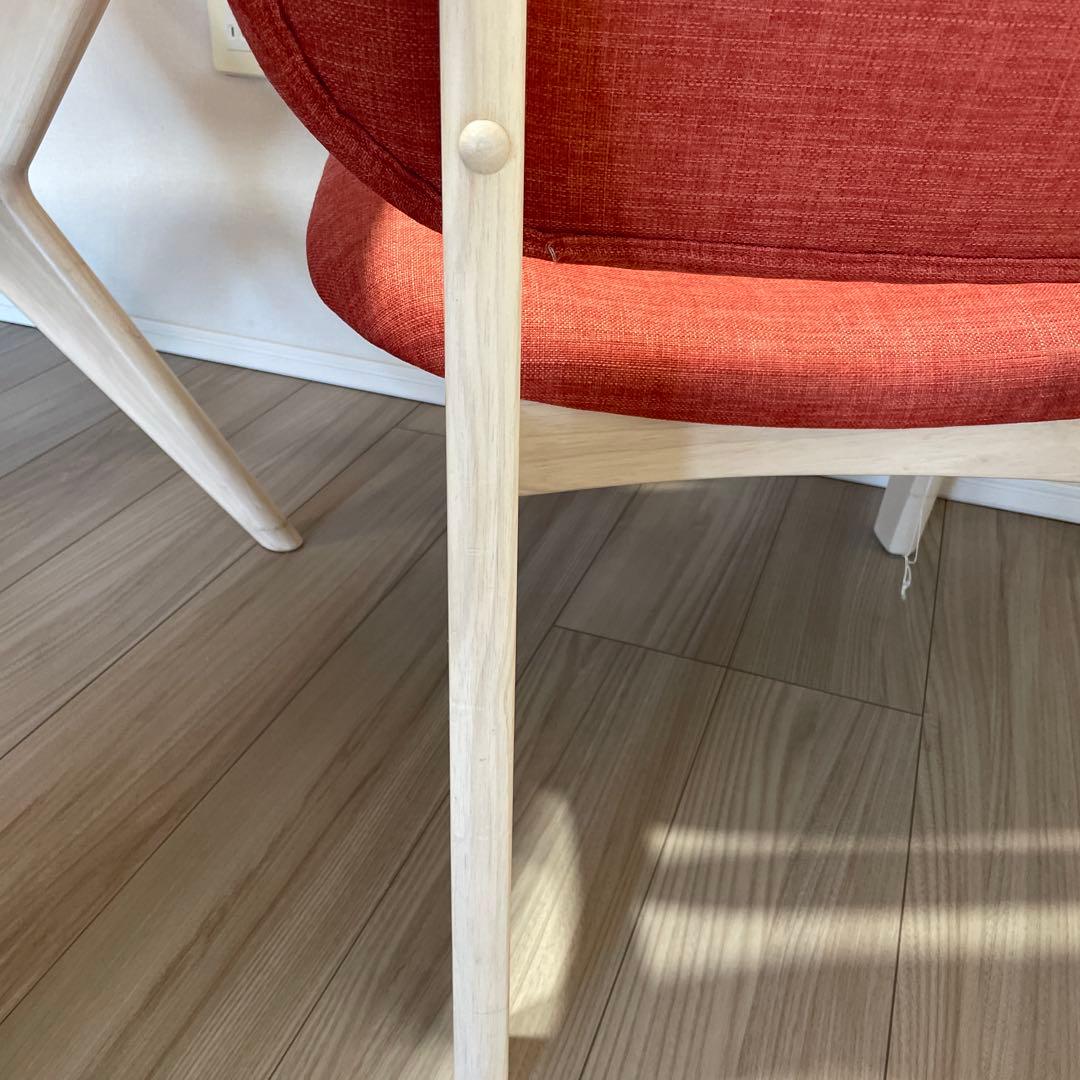 ニトリ リラックスワイド ダイニングチェア2脚　椅子　　　オレンジ