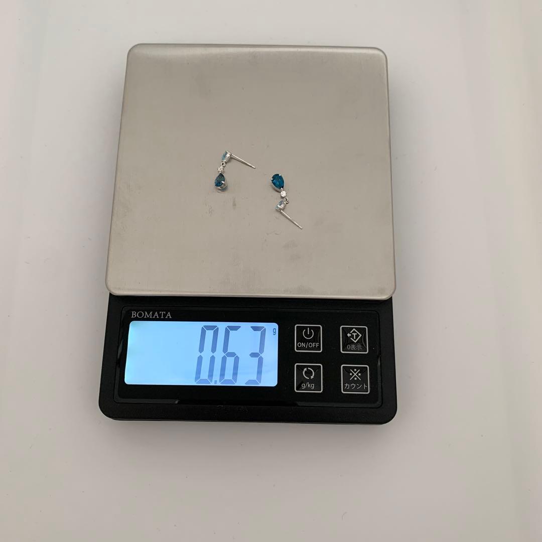 試着のみ ツツミ K10WG ロンドンブルートパーズ ピアス 保証書、箱付き