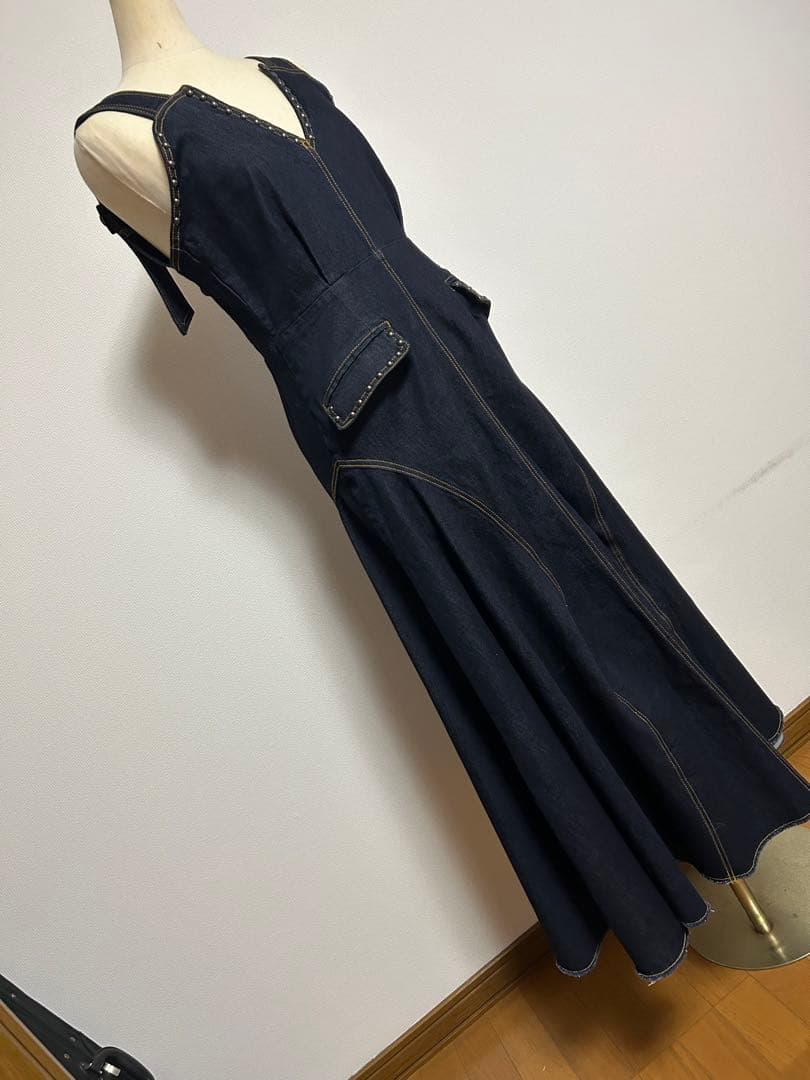 AMERIアメリ★デニムジャンパースカート　スタッズが可愛い！！BSTONE