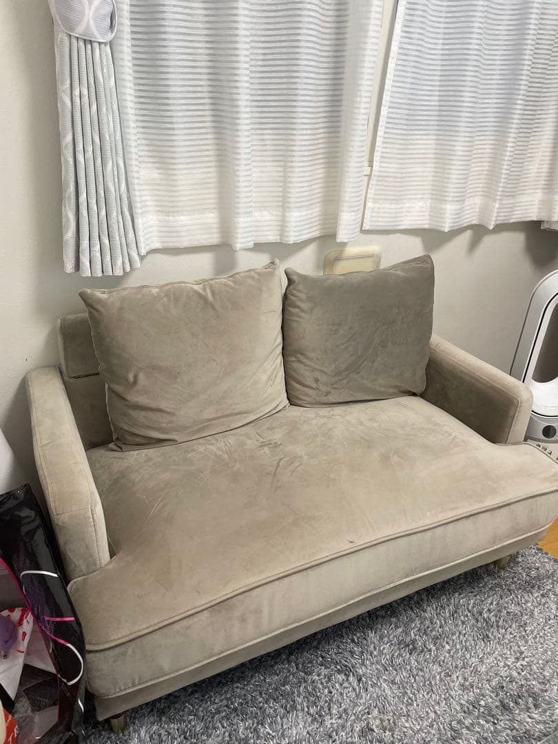 【最終値下】2人掛けソファ グレー 幅115cm LOWYA