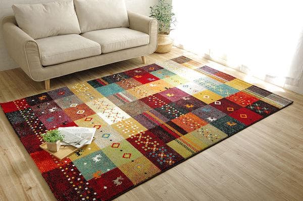 ギャッベ柄トルコ製ウィルトン織カーペット200x250cm ラグ（36）