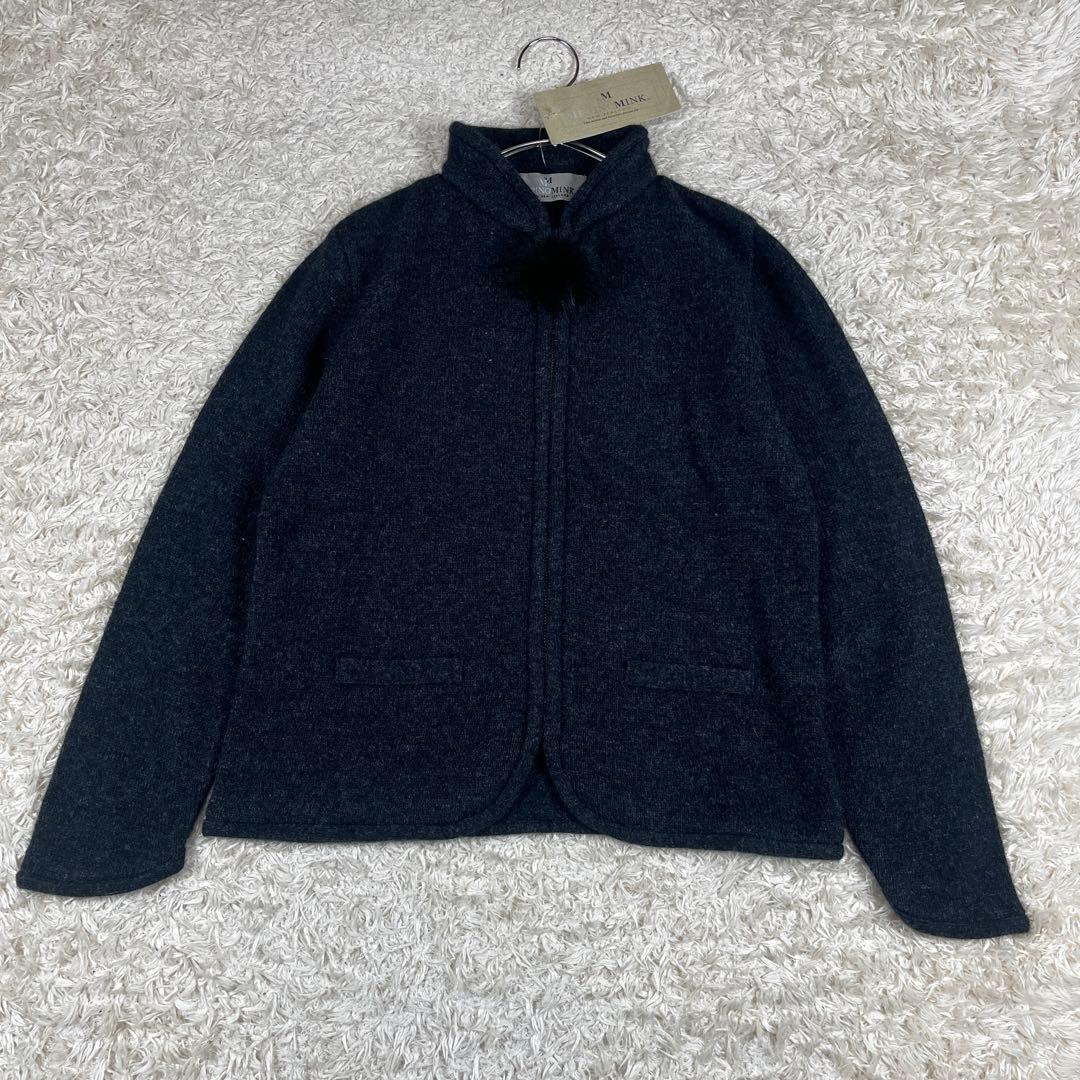 新品•タグ付 メリノミンク メリノウール×ポッサムファーニット ジャケット L