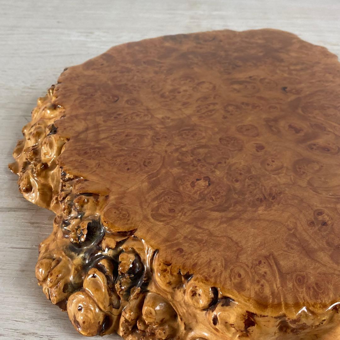 天然木 瘤材 玉杢 花台 飾り台 香台 耳付き