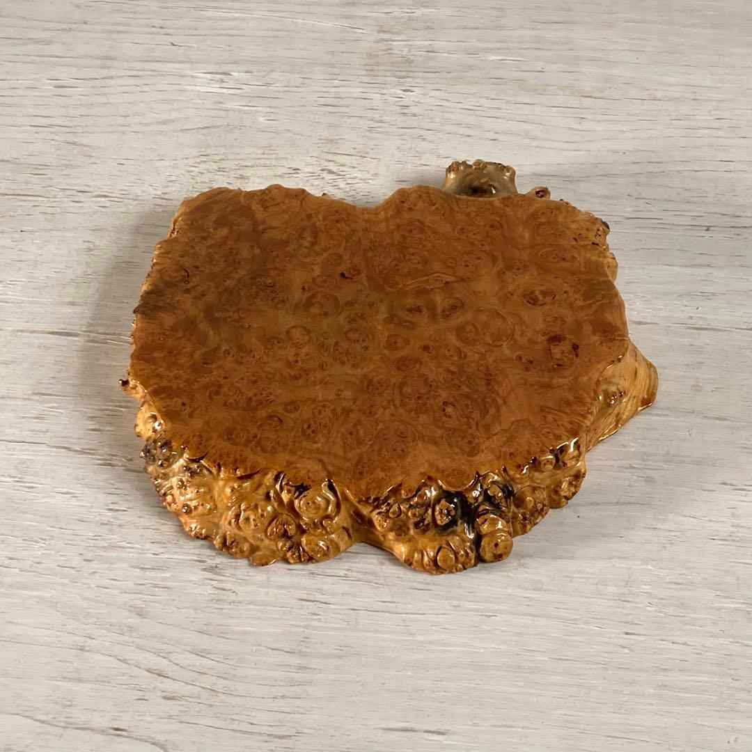 天然木 瘤材 玉杢 花台 飾り台 香台 耳付き