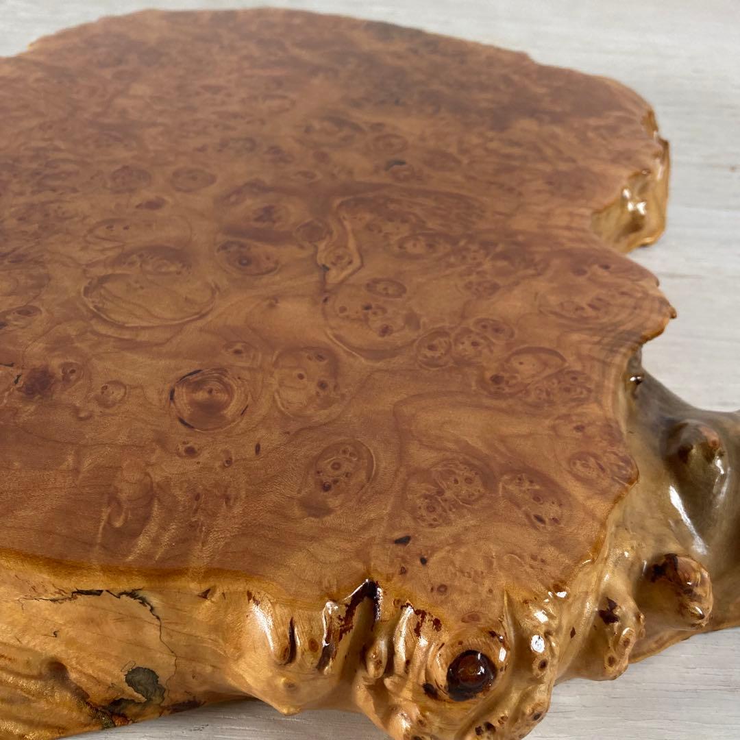 天然木 瘤材 玉杢 花台 飾り台 香台 耳付き