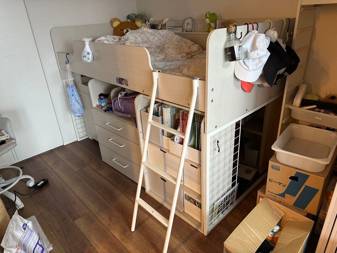 [ジャムおじさん専用] ニトリ　システムベッド　デスク・棚付き　ホワイト