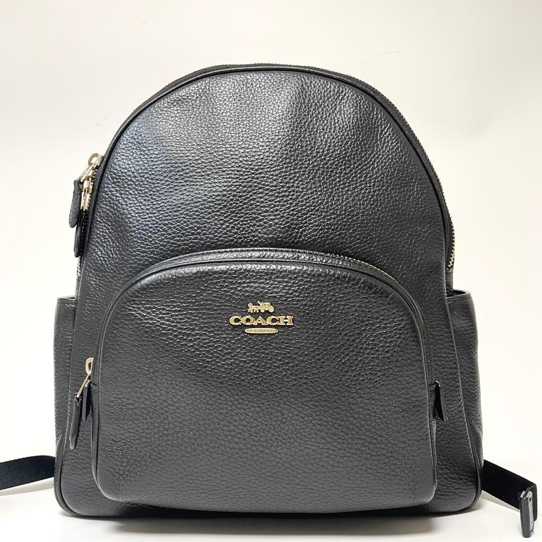 極美品✨️COACH リュック 2層式 A4 PC ペプルドレザー 黒 y2k