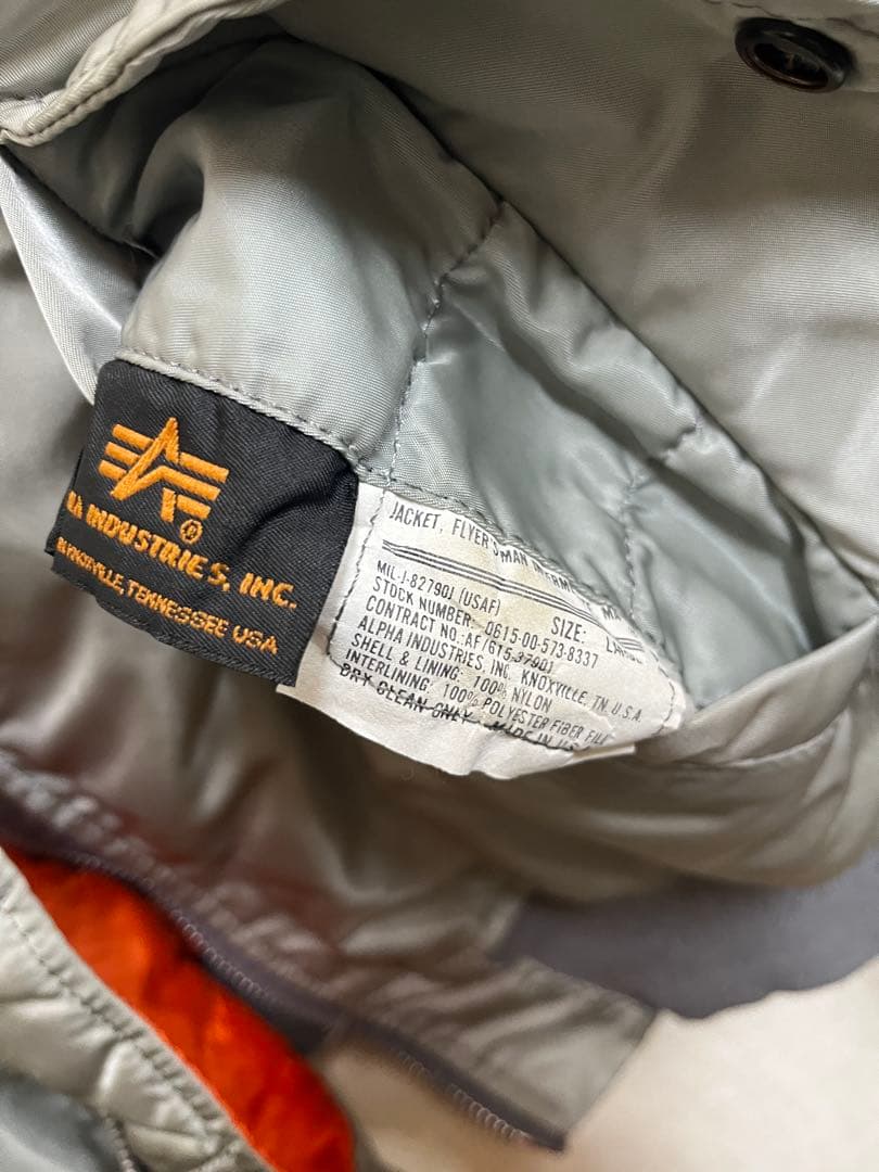 希少 80's 90's alpha made in USA MA-1 シルバー
