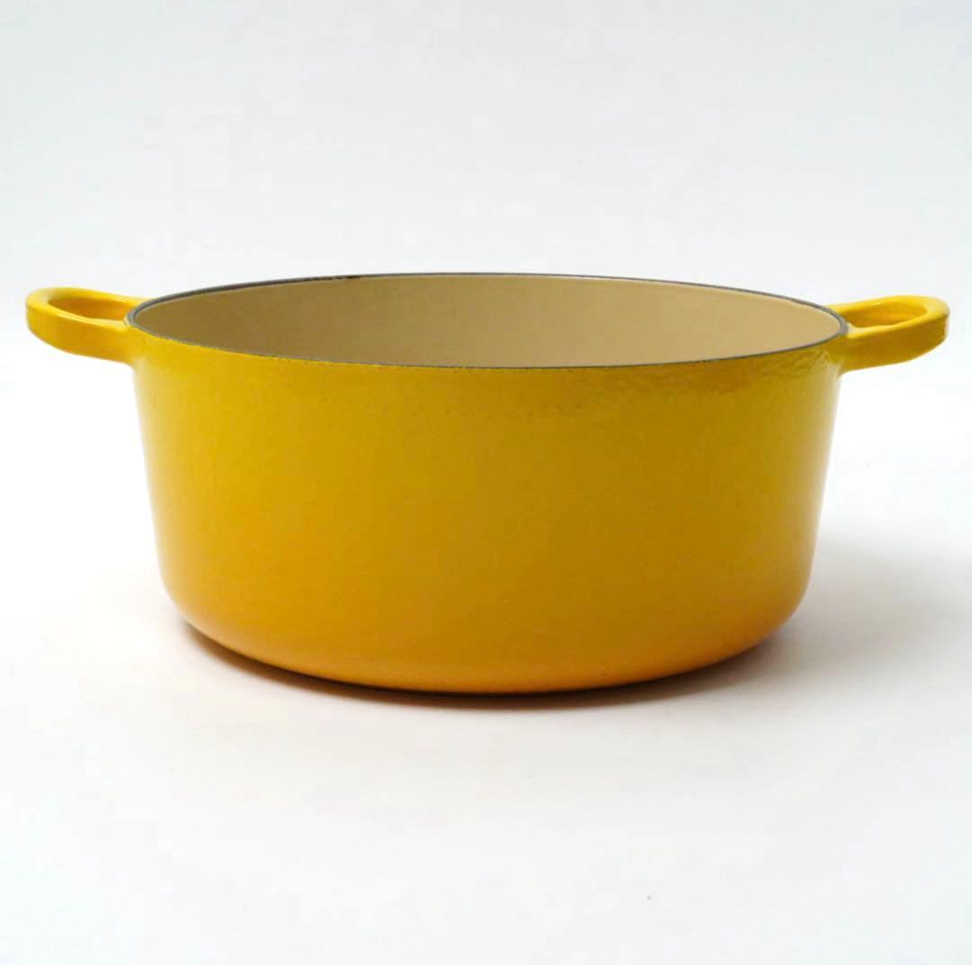【美品】LE CREUSET　ココット ロンド ディジョンイエロー　24cm