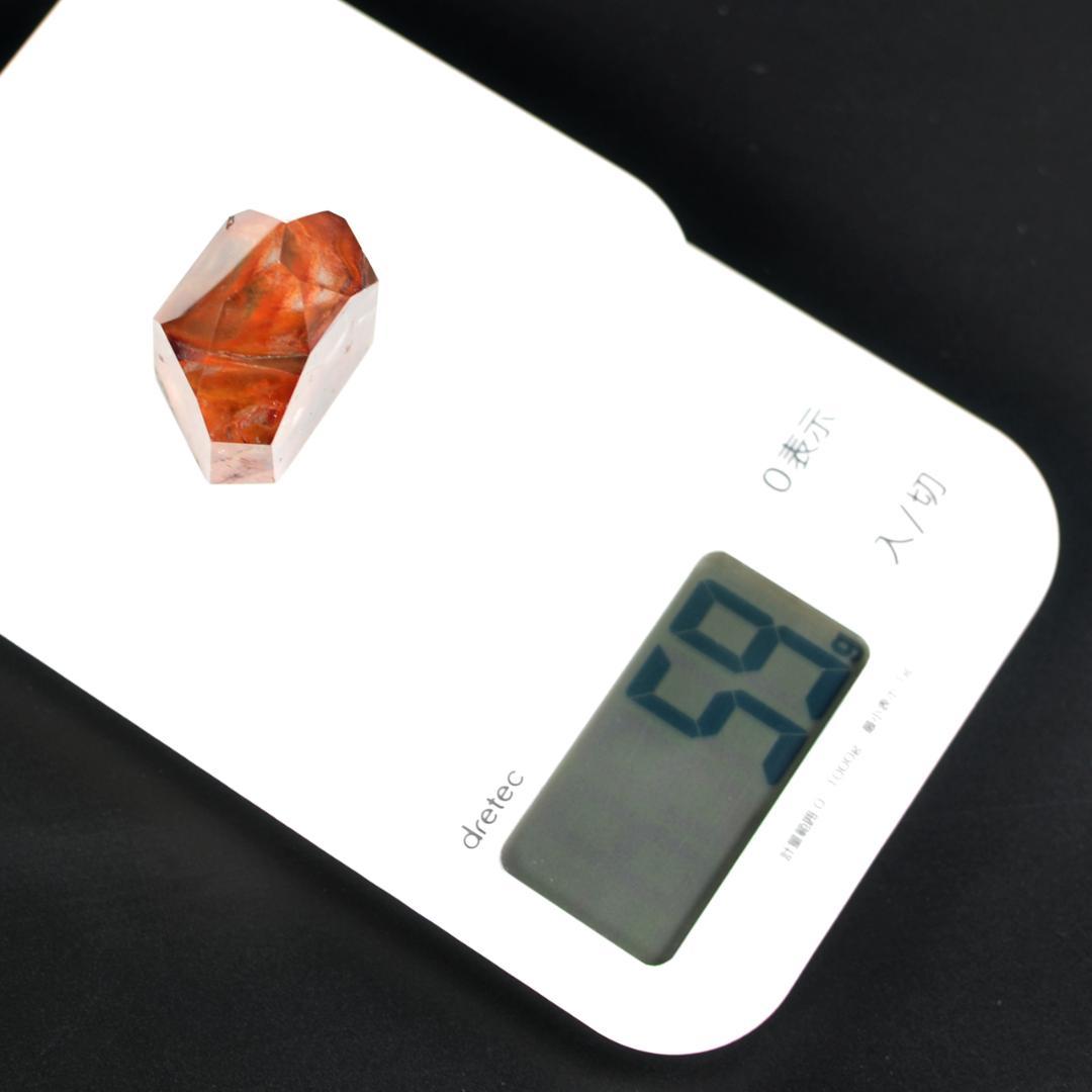 レッドアクチノライトインクォーツ-ポリッシュポイント【ブラジル産】