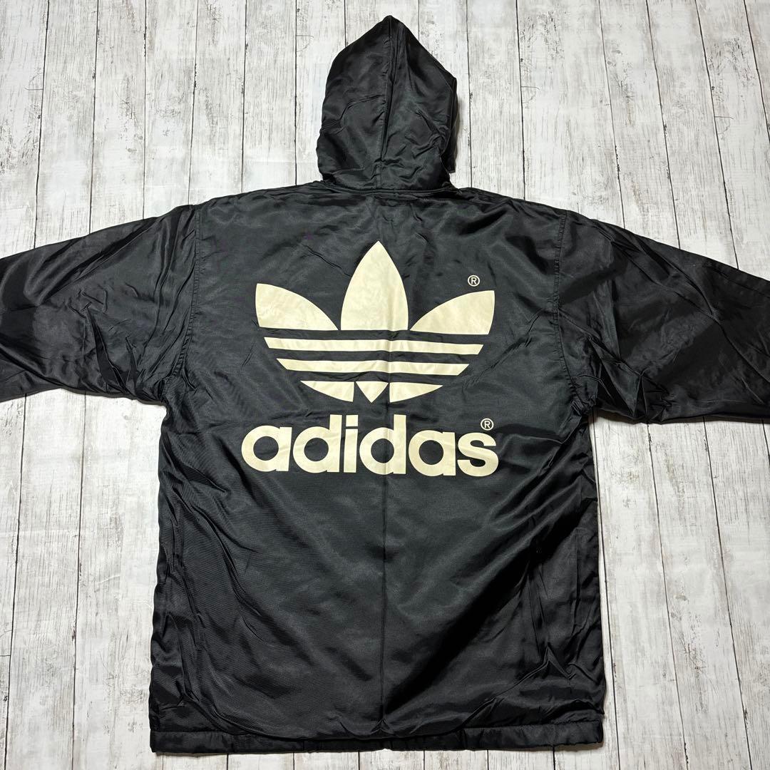 アディダス ベンチ コート ブラック ロゴ スポーツ ジャケット ウォームアップ