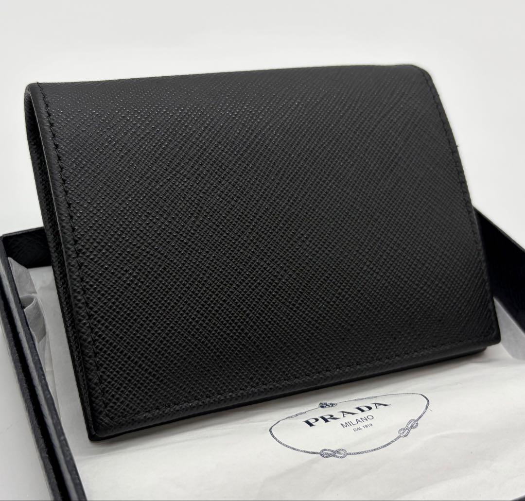 PRADA プラダ サフィアーノ シャイン 二つ折り財布 ブラック