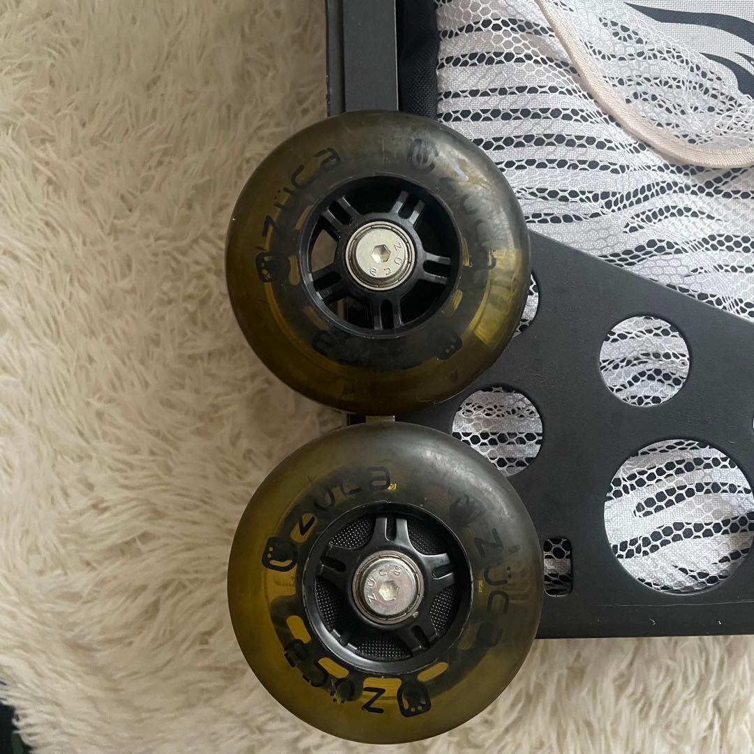 【希少デザイン】zūCA ゼブラ柄 キャリーカート　座れる　光るタイヤ