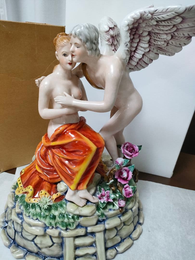 D*t様 マイセンMeissen　 フィギュリン　 天使と女性　 陶器人形　 置