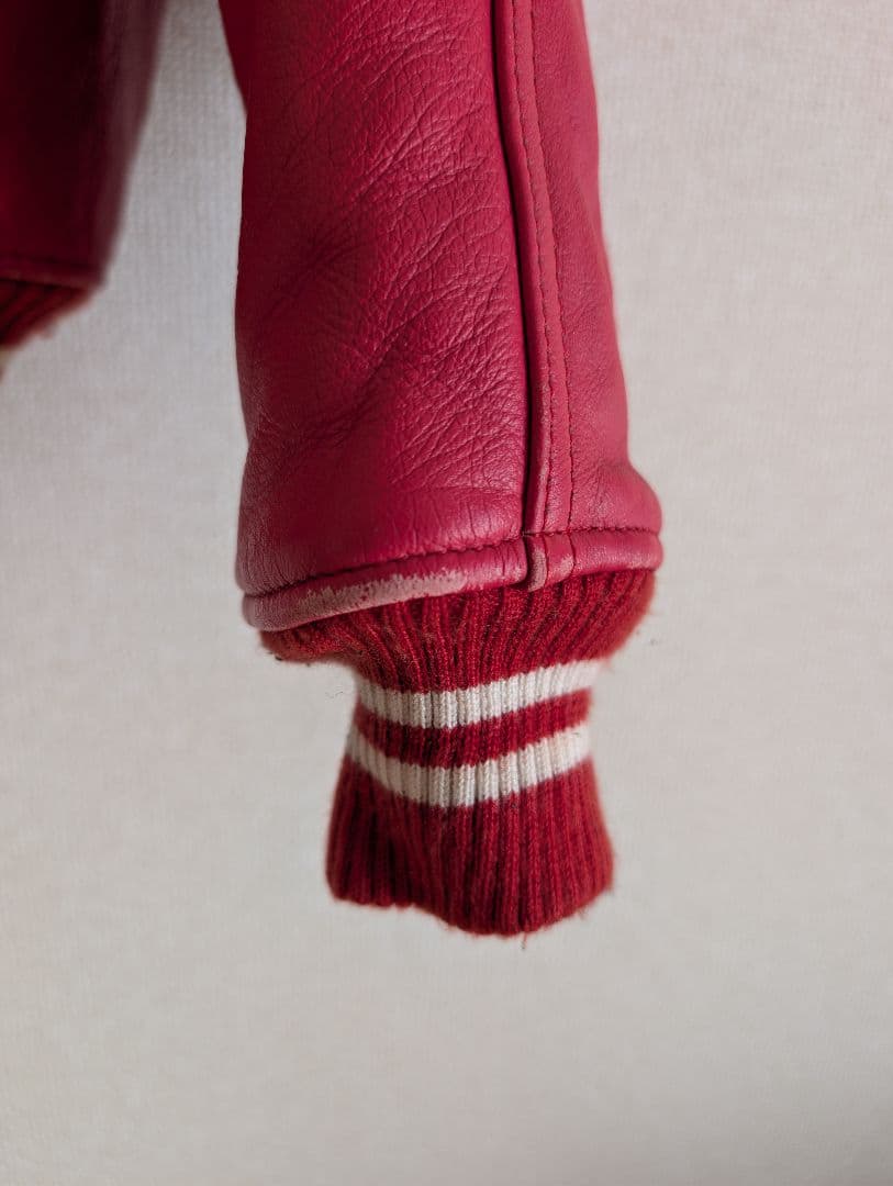 AVIREX 赤 レザージャケット TRACK FIELD　サイズS