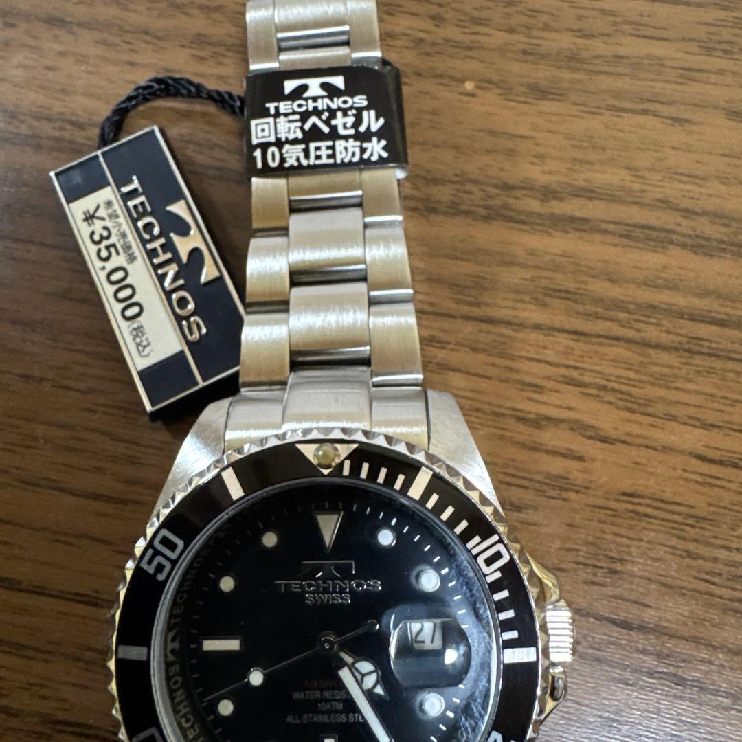 TECHNOS 回転ベゼル 10気圧防水 時計　電池入り動作確認済み