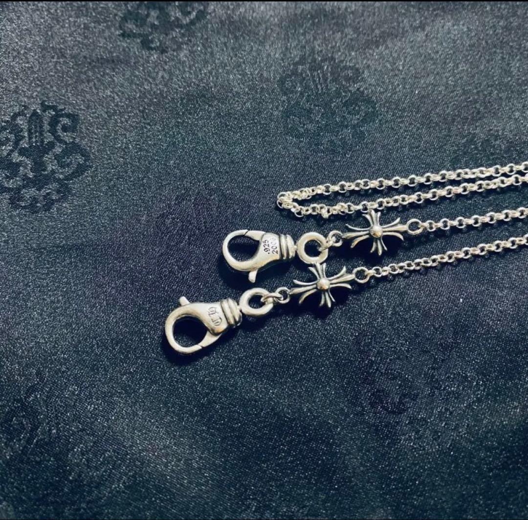 ☆再々入荷！シルバー製　マスクチェーン　メガネチェーン クロス付き　ネックレスに