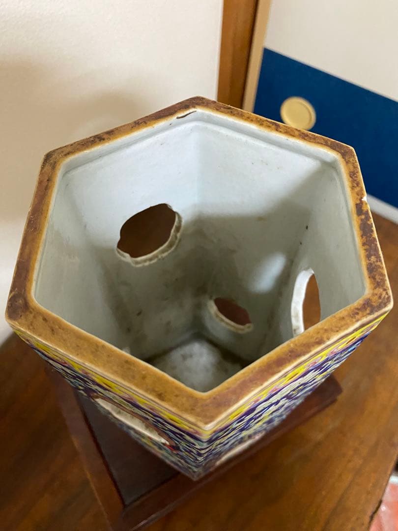 中国美術 帽筒 清時代 嘉慶年製 唐物