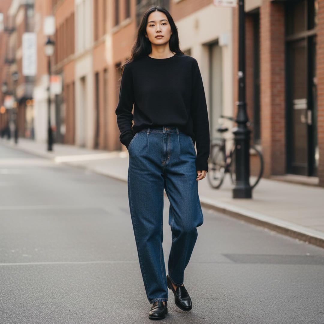 極美品 AP STUDIO ウール100% クルーネックニット ブラック 上質