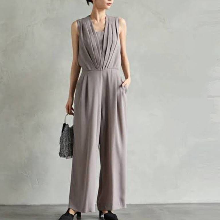 エメ AIMER ストレートパンツオールインワンパーティードレス【Ｍ】結婚式