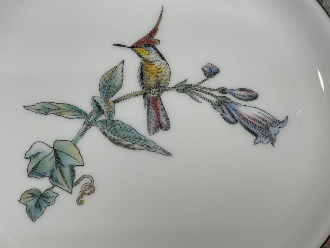 【極美品】ウェッジウッド黒壺　ハミングバードプレート23㎝　4枚セット