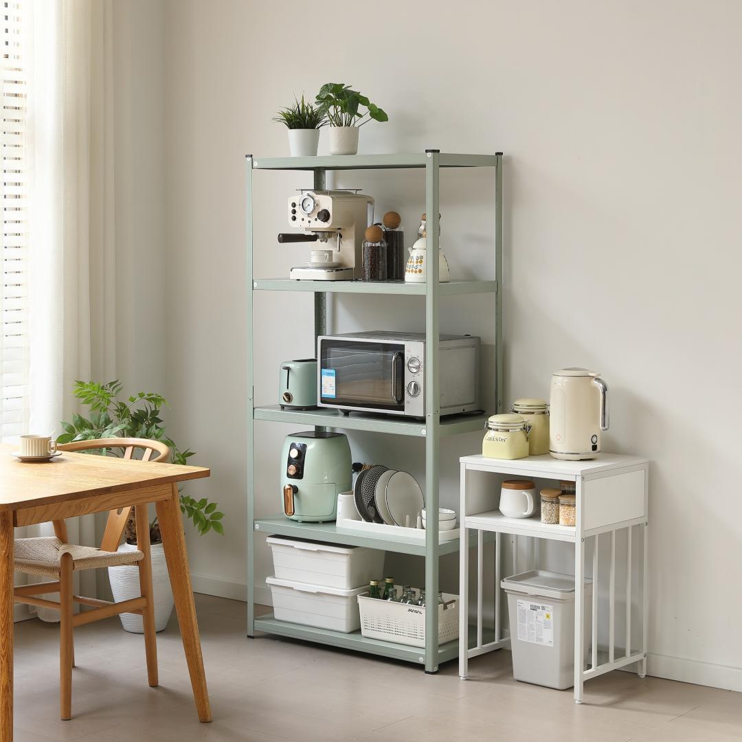 新作発表タイムセール中！スチール製可動ラック　分割可能　収納ラック　GREEN