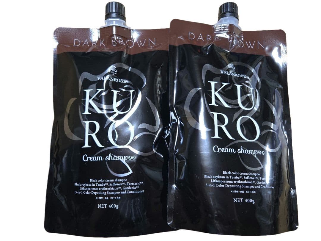 バランローズ KUROシャンプー 400g 白髪染め（ダークブラウン）2個