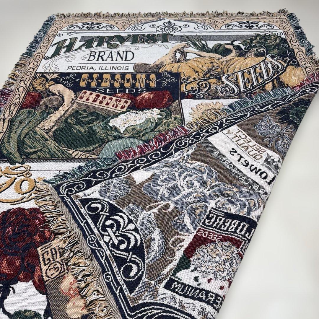 花　野菜　マルチカバー　ソファカバー　ヴィンテージラグ　160x121