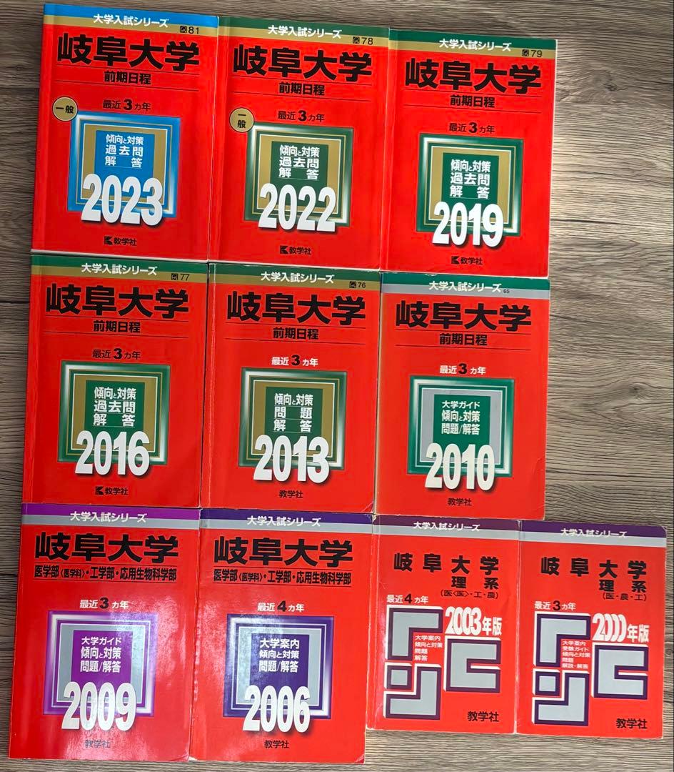 岐阜大学 前期日程・理系問題集　10冊セット　医学部　一般　26年分