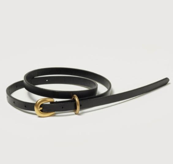 AURALEE　LEATHER NARROW BELT　黒