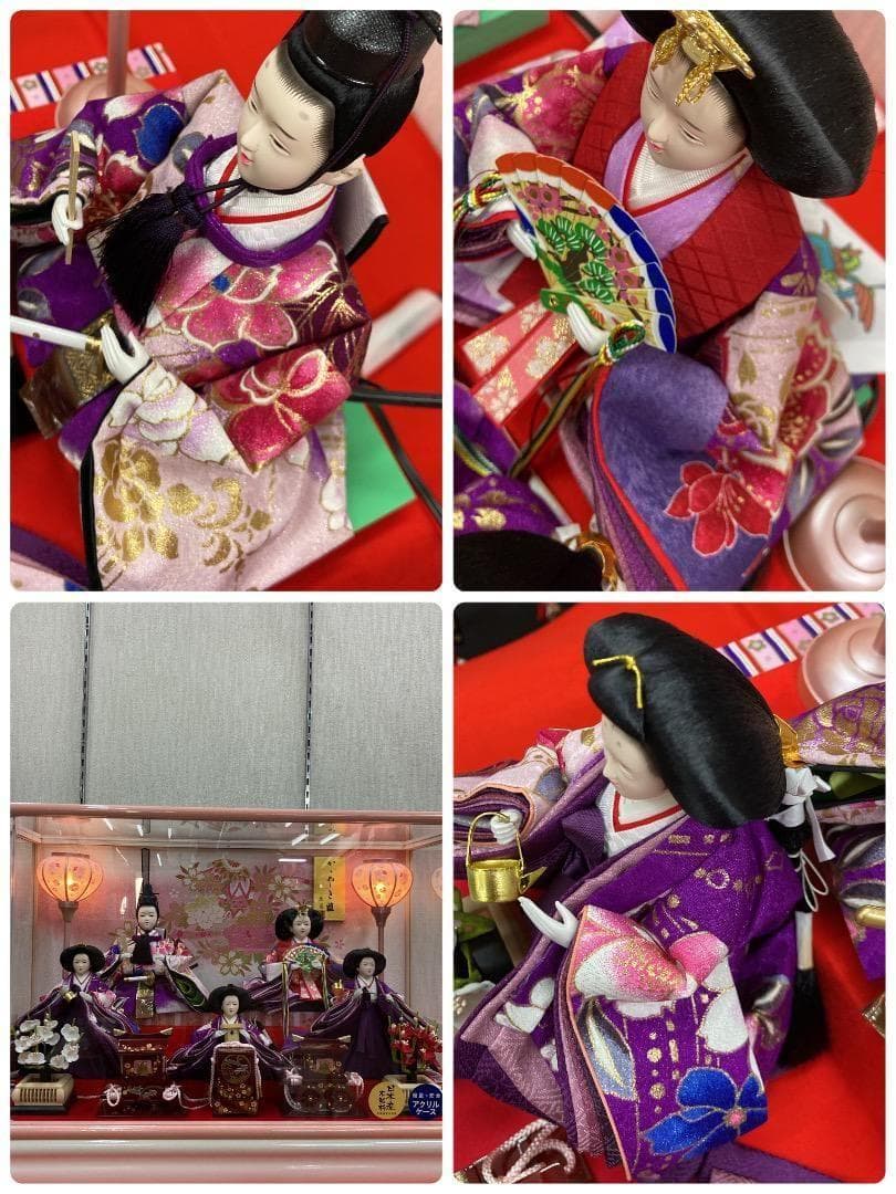 K16 　雛五人ケース　巾61㎝位　ひな人形アクリルケース　ひな人形ケース入り