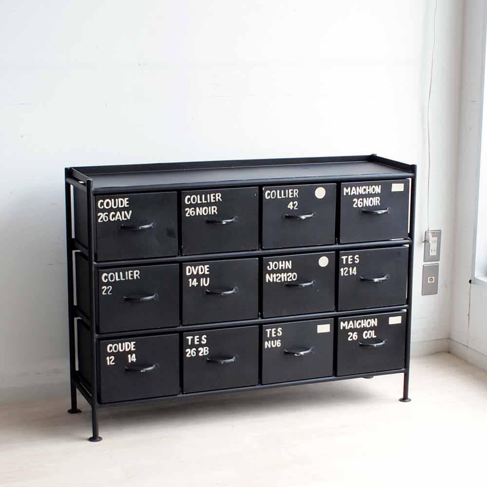 アイアンチェスト インダストリアル 黒鉄 ビンテージテイスト ZR24196