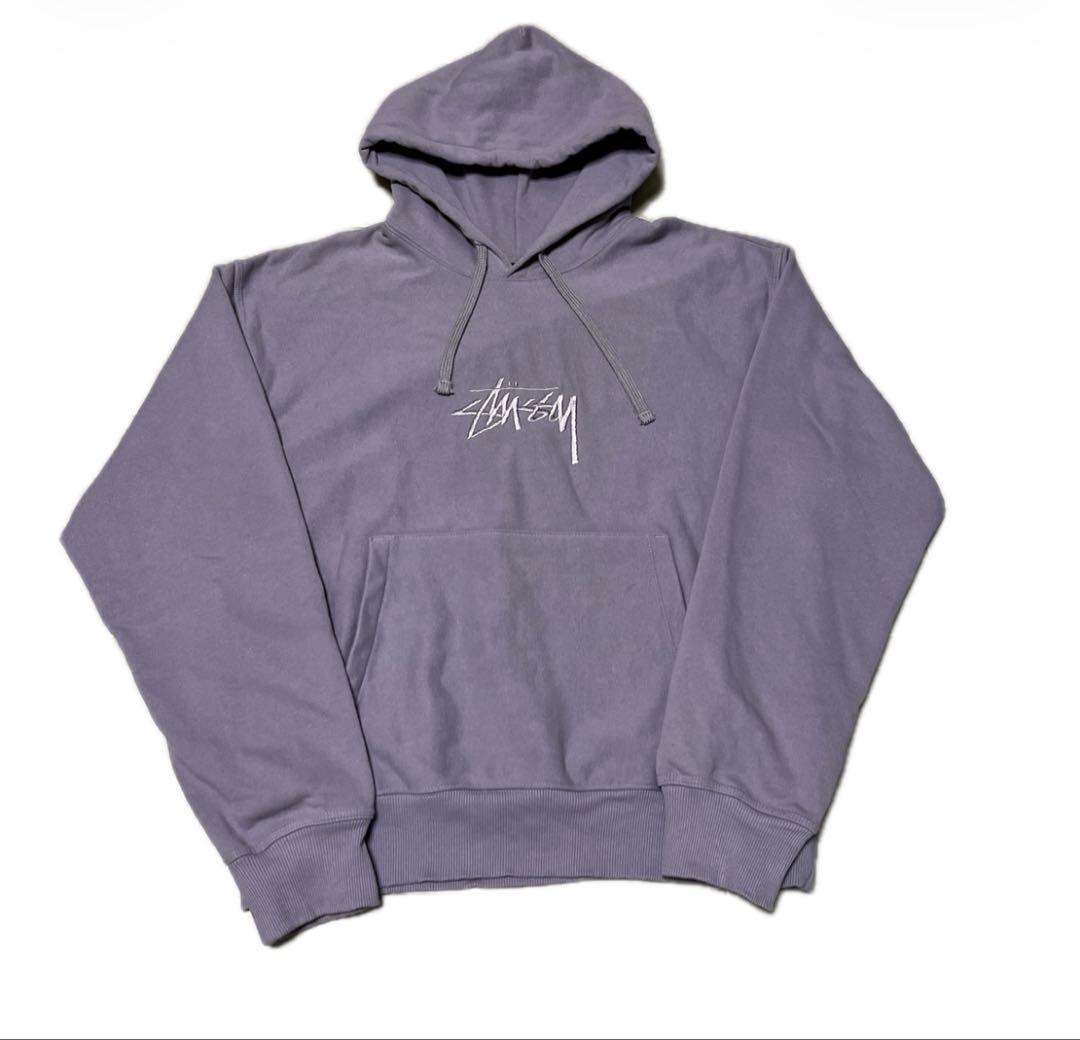 【希少】STUSSY 裏毛 センターロゴ プルオーバーパーカー Lサイズ