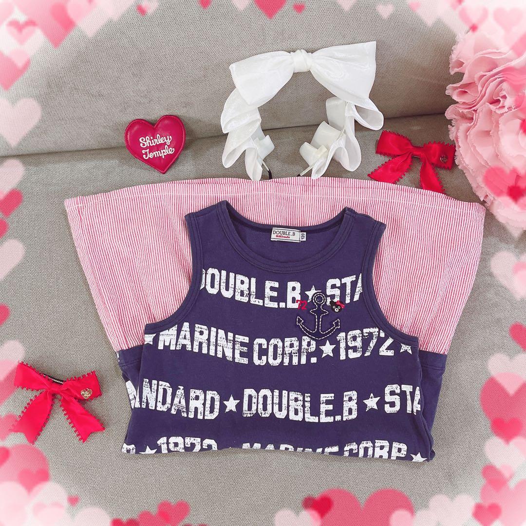 アナスイミニ❤️ドレス❤️ワンピ❤️ボンポワン ❤️花柄❤️ネイビー❤️花❤️ミキハウス❤️