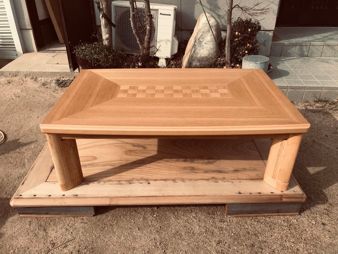 大型こたつナラ市松135日本製・ヒーター別売り