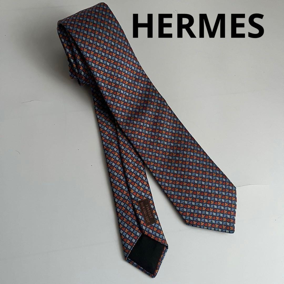 ✨未使用級✨　HERMES ネクタイ　トランプ柄　シルク100% マルチカラー