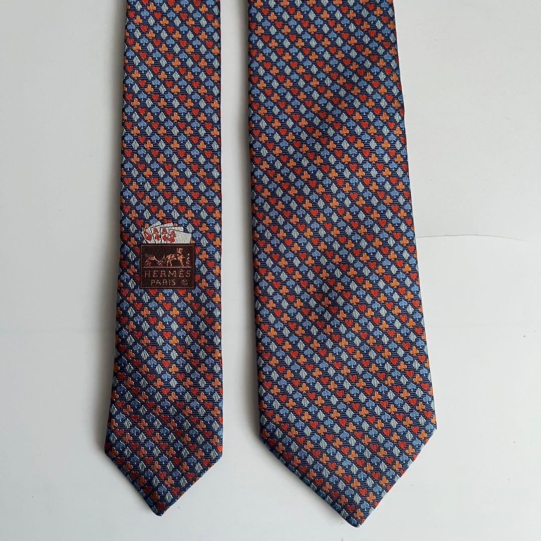 ✨未使用級✨　HERMES ネクタイ　トランプ柄　シルク100% マルチカラー