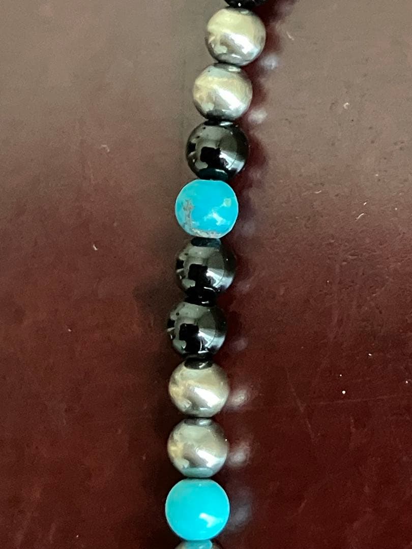 オニキス　ターコイズ　ナバホパール　ネックレス