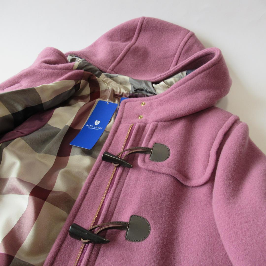 ブルーレーベルクレストブリッジ新品ピンク バイルメルトンダッフルコート 38-1