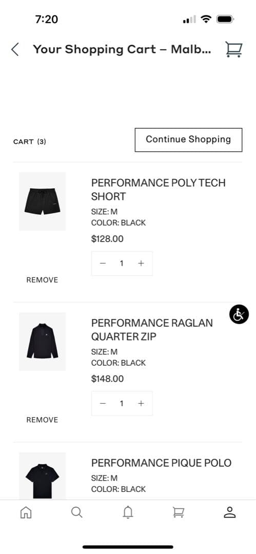 マルボン　Malbon パフォーマンスウェア上下セット　ブラック