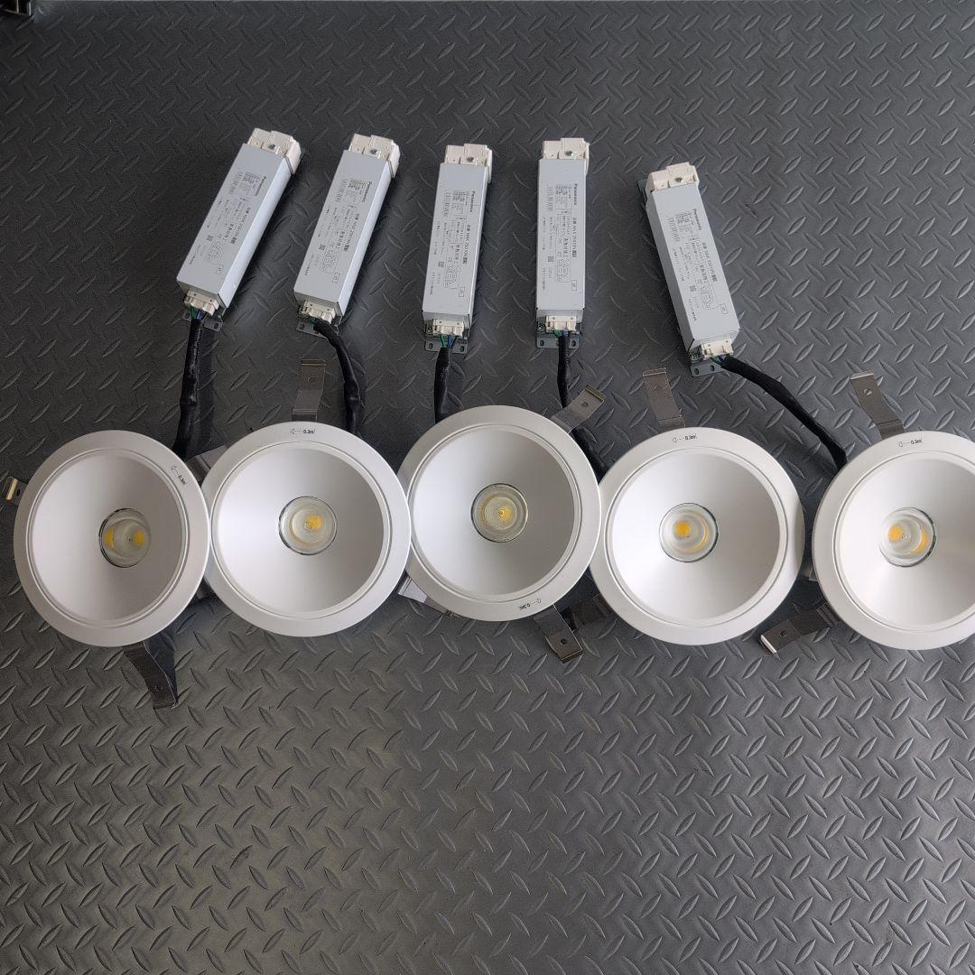 Panasonic LEDダウンライト+安定器 5個セット