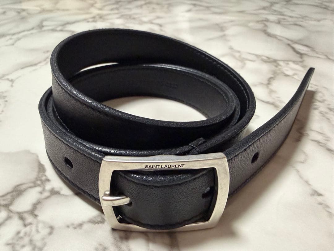 SAINT LAURENT PARIS サンローランパリ　レザーナローベルト
