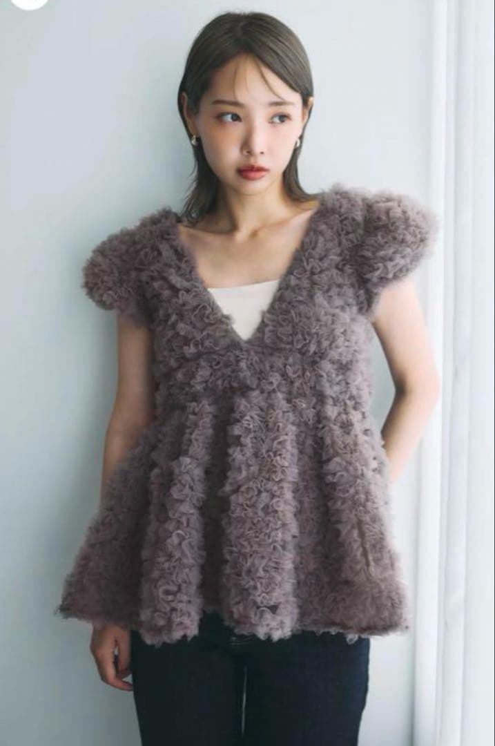 polaura♡フラワーペプラムバックリボンチュニック