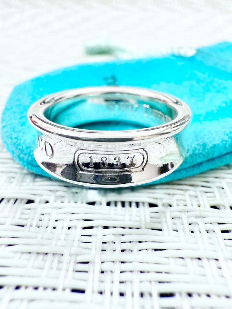 ティファニー　ナローリング　指輪　18号　研磨済み　1837 TIFFANY