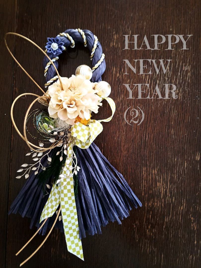 ハンドメイド　リース　しめ縄お正月飾り