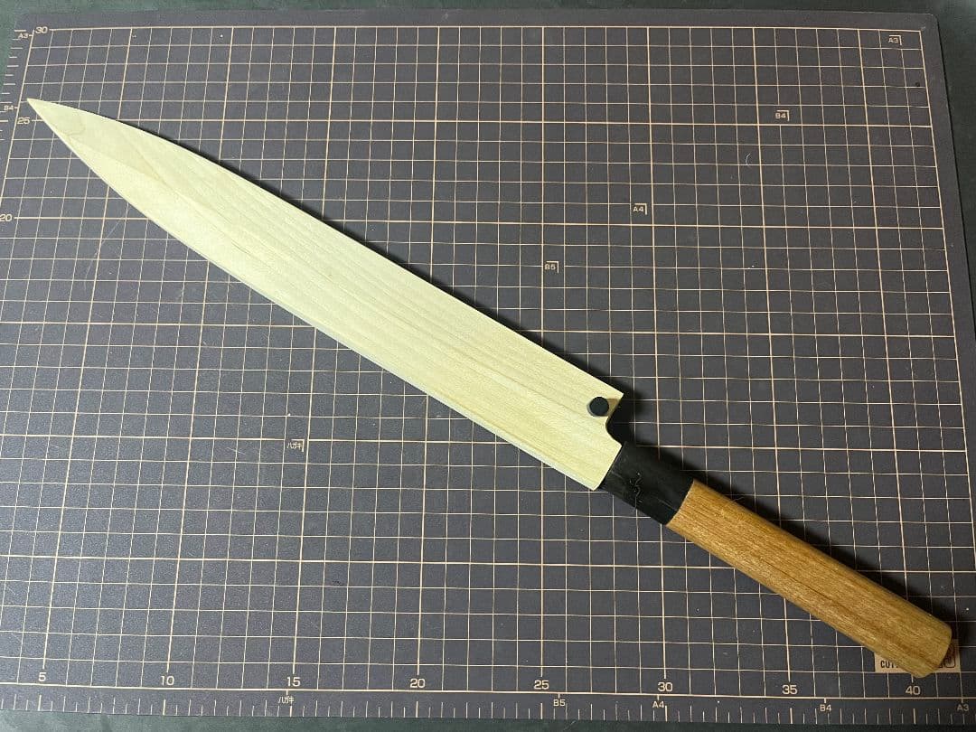 正本総本店 柳刃包丁 コバルト鋼 Ｖ10 27cm 鞘付き 黒檀ピン 正本 包丁