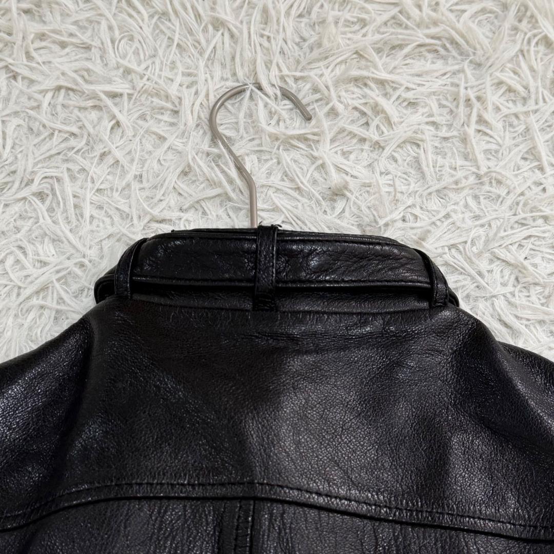 17094✨ミハラヤスヒロ シングルライダースジャケット ディアスキン ブラック