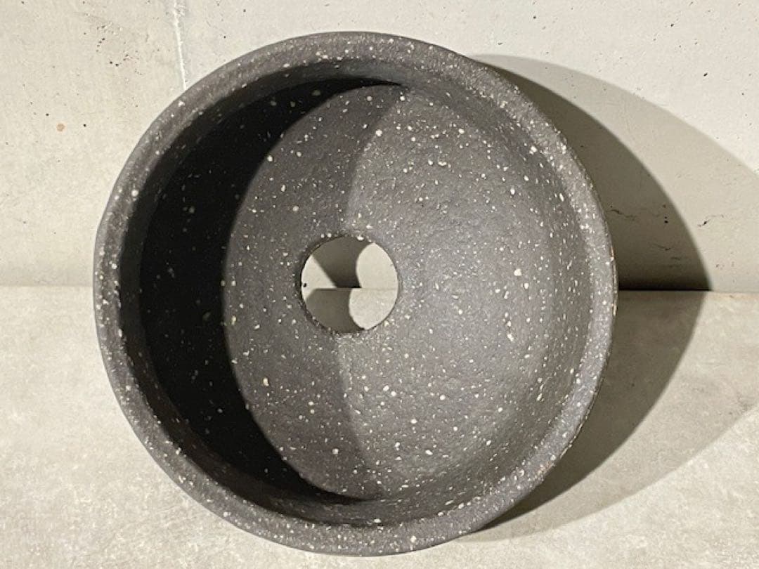 未使用◾️荻野善史 象嵌炭化焼成 植木鉢 15cm◾️アガベ/グラキリス/サボテン