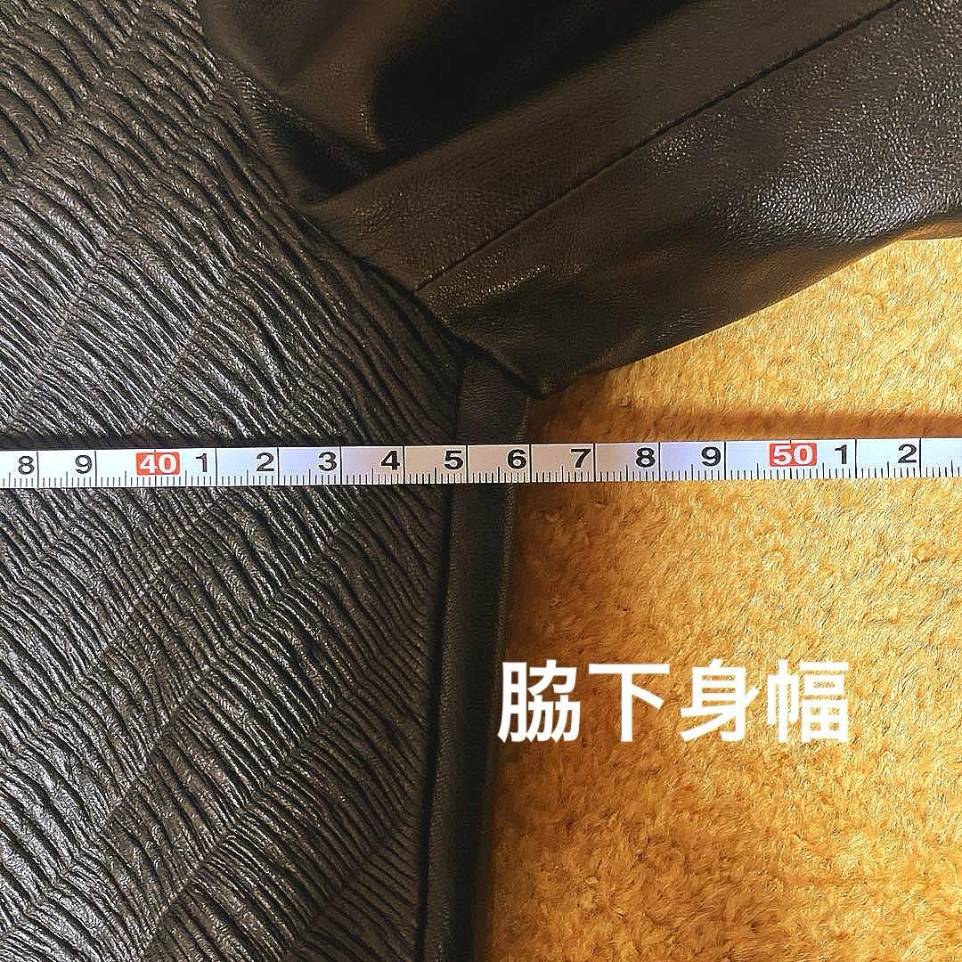 美品フェラガモFerragamo ノーカラーレザージャケット黒 裏地シルク