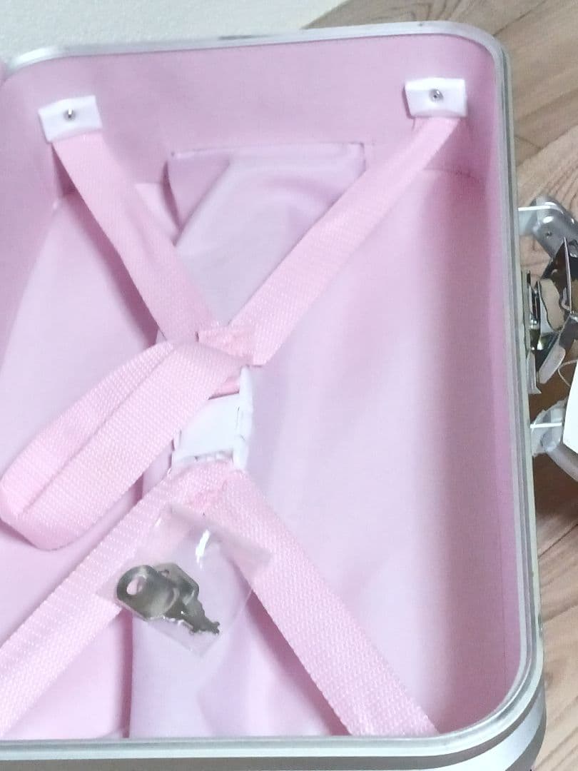 【タグ付】ハローキティチャーミーキティ　キャリアケース　カギ付　トランクベルト付